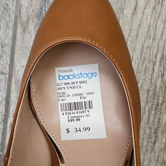 BCBG Harlia Congac Heels with Gold Tone Chain Trim - Picture 13 of 16